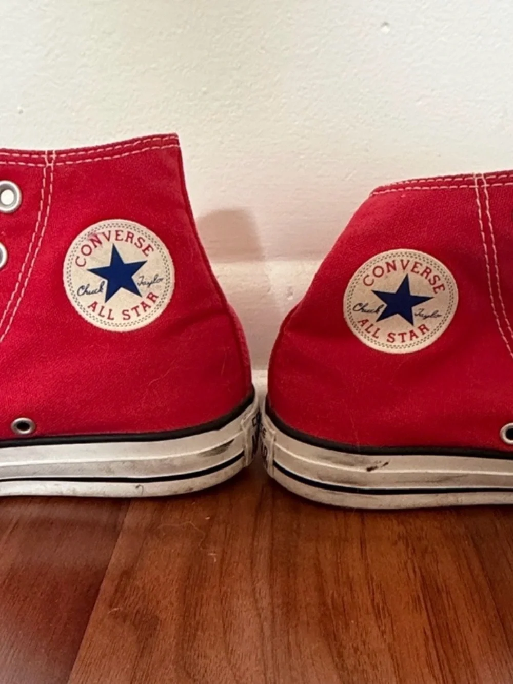 Converse Kids High-Top Sneakers in Red and White